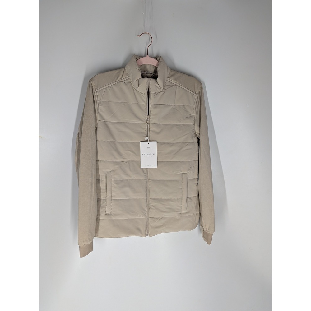 Denim & Flower Ricky Singh Mens Essential Jacket Tan Beige Quilted Hybrid Medium